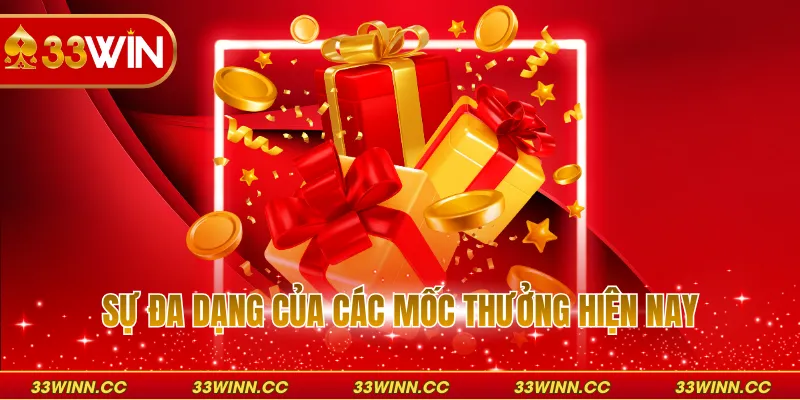 Sự đa dạng của các mốc thưởng hiện nay